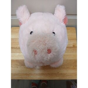 FAB NY Light Pink Soft Plush Piggy Bank Coin Money Holder 14" x 10" x 9" Pig